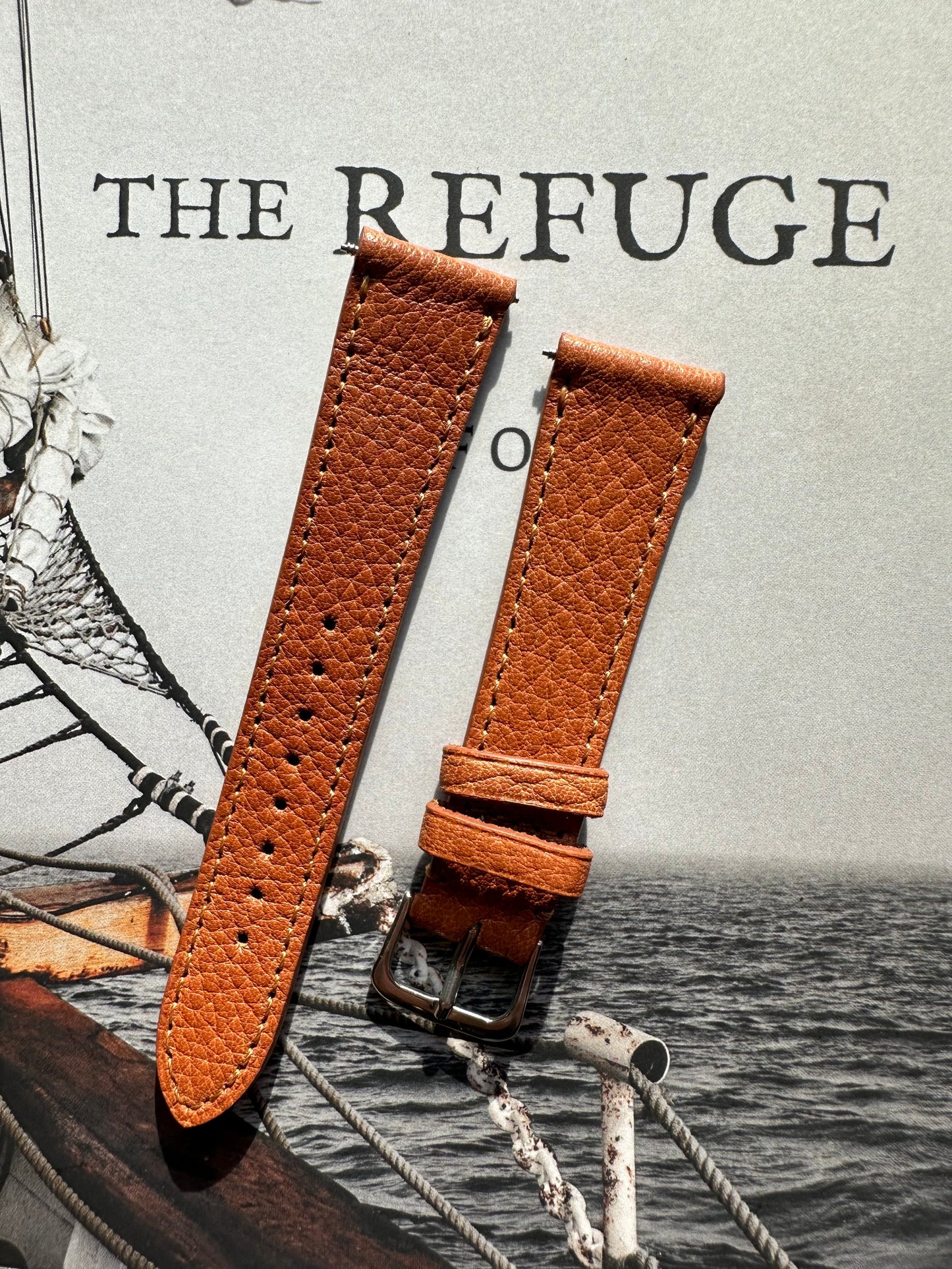 Dasher Watch Co. 20mm Tan Leather Strap Made in the USA-Dasher Watch Co.