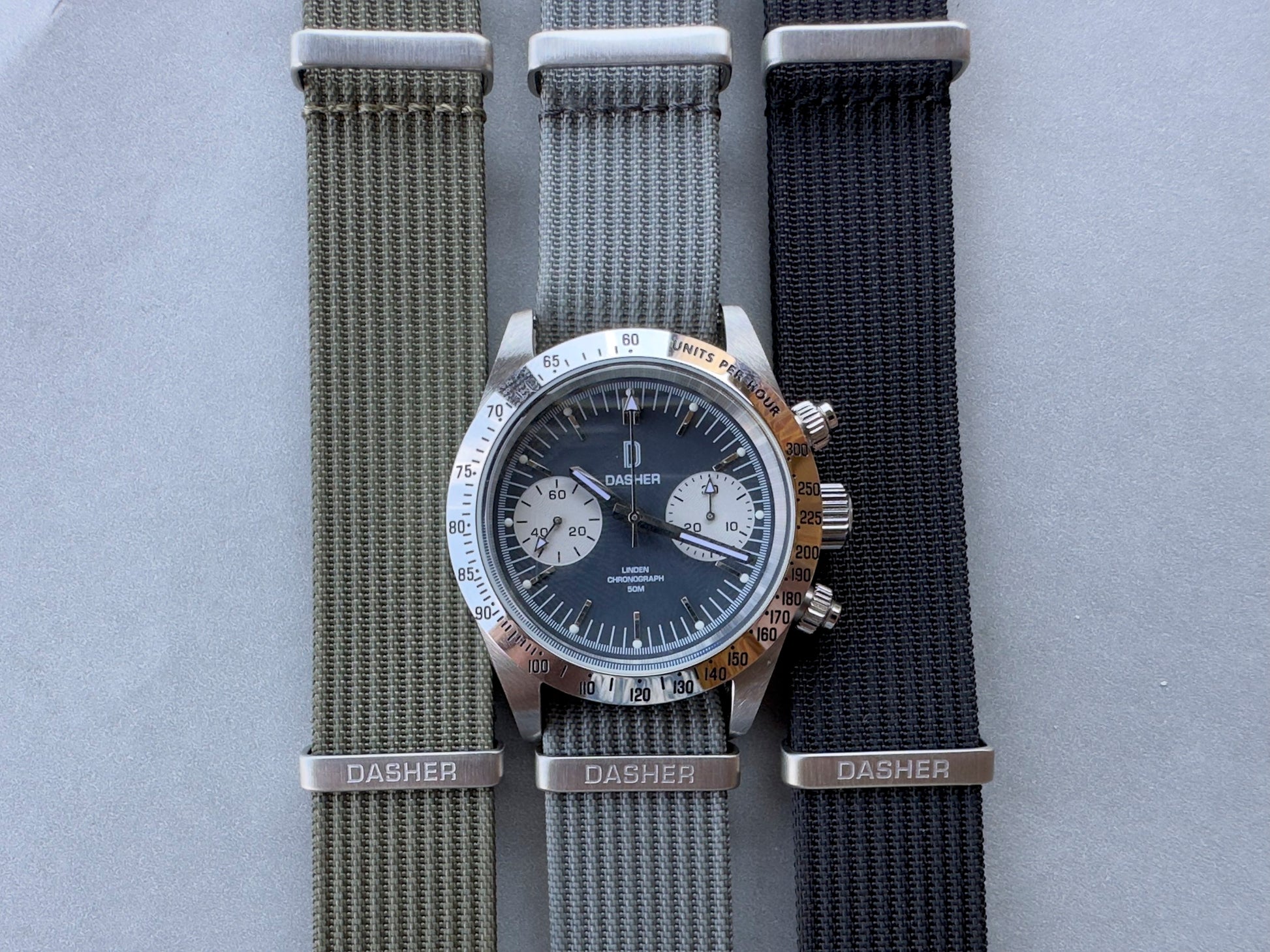 Dasher Watch Co. Ribbed Military Straps 20mm (Multiple Colors)-Dasher Watch Co.